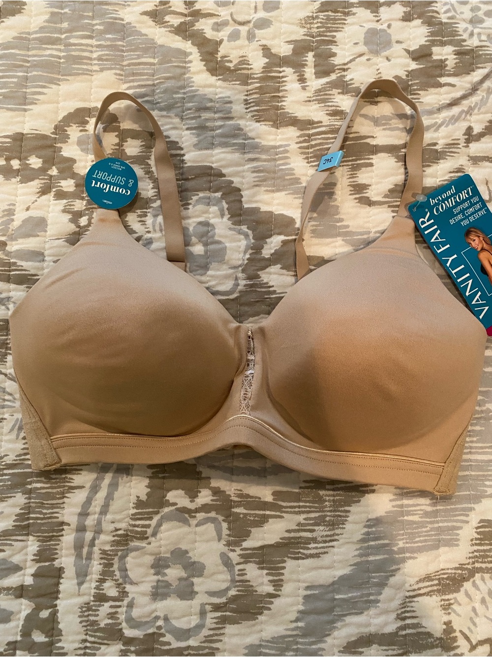 Vanity Fair wireless Smooth Beige T-Shirt Bra 34C